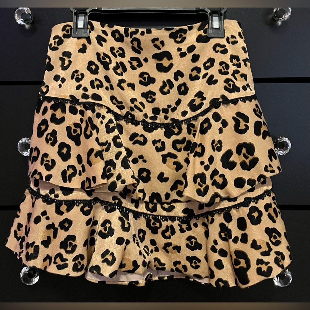 Ruffle Cheatah Print Mini Skirt